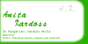 anita kardoss business card